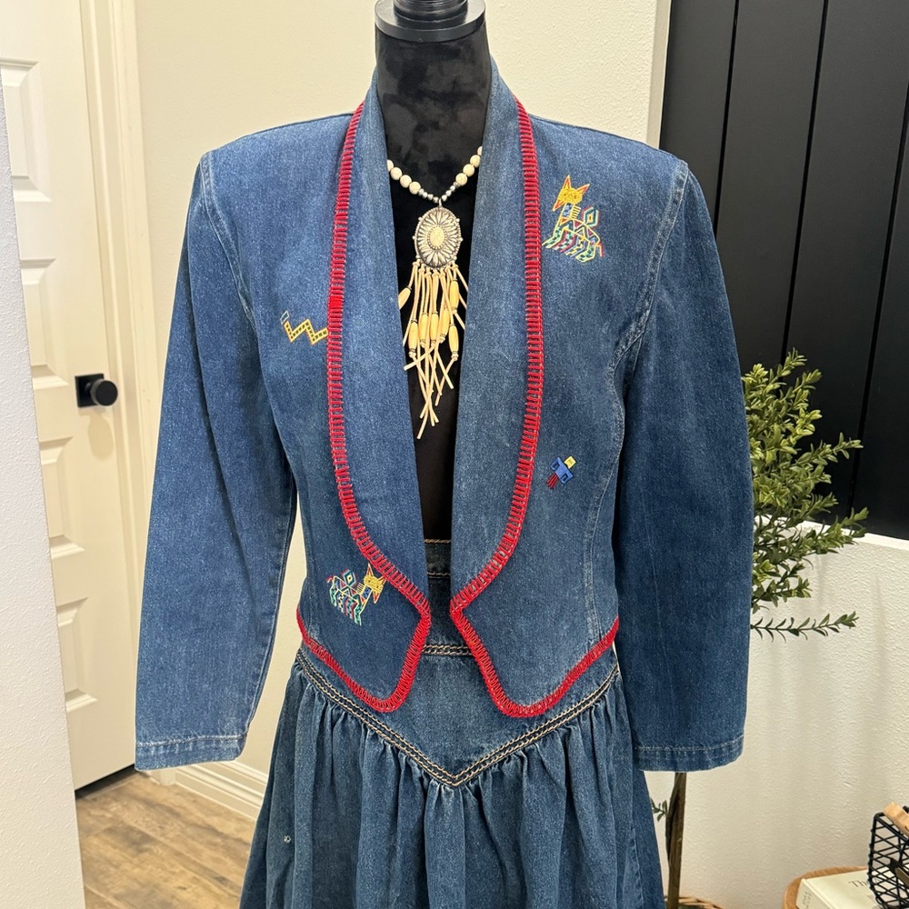 Vintage western crop jean blazer/jacket